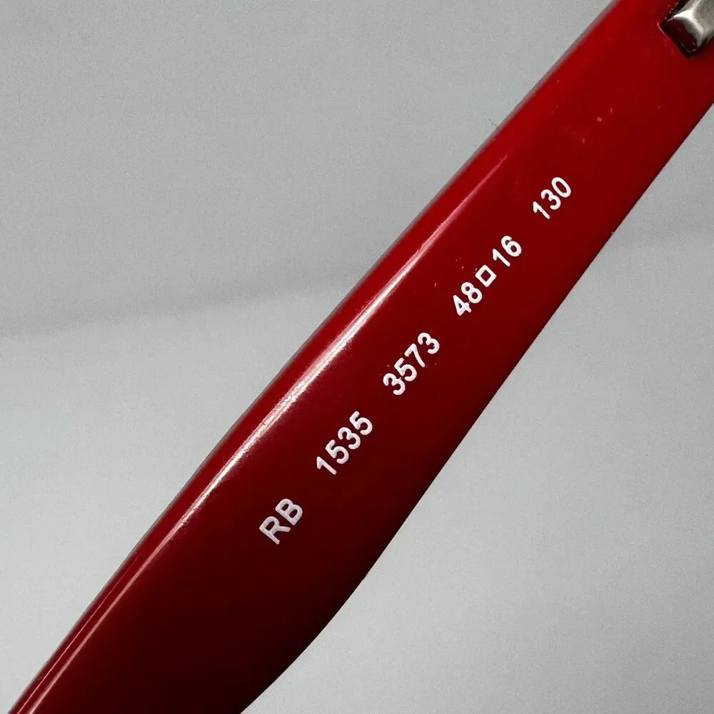 Ray-Ban RB1535 3573 Kids Eyeglass Frames Black On Red 48-16-130 Authentic